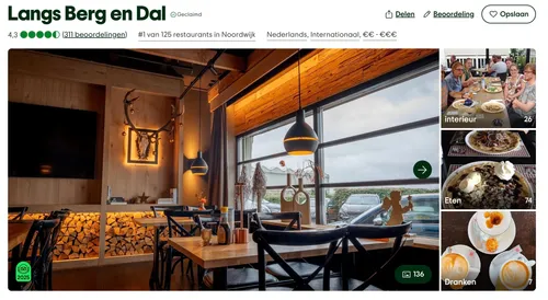 Tripadvisor: Langs Berg en Dal, nummer 1 van 126 restaurants in Noordwijk